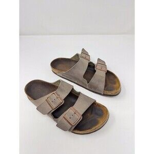 Birkenstock Arizona Womens Sandals Brown Leather Birko Flor Flat Slide 40 US 9